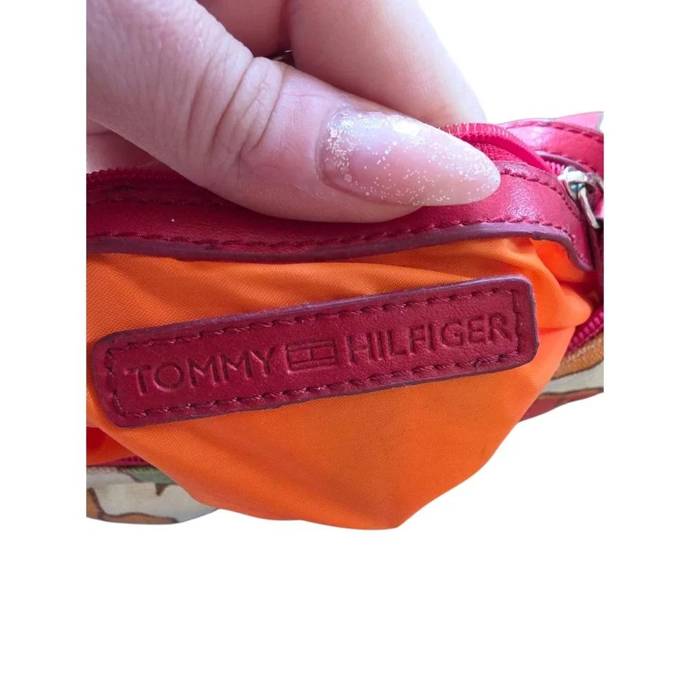 Tommy Hilfiger Floral Print Canvas Shoulder Bag Y2K Purse Hobo